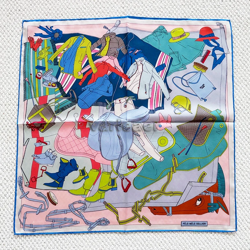 

Luxury Bandanas 70 Double Sided Silk Scarf 70cm Neck Head Accessories Bag Hand Decoration Hand Rolled Edge Shawls