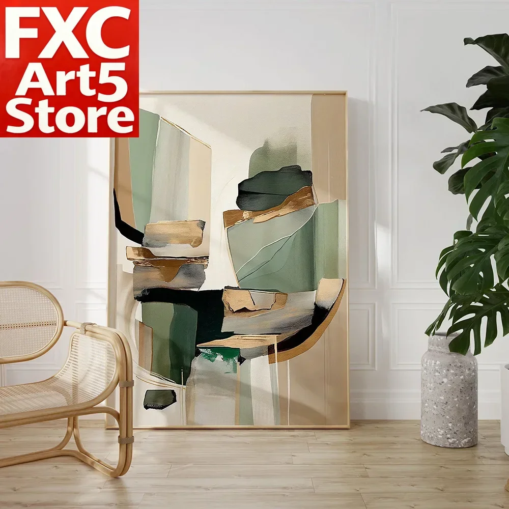 1 pièce, Affiches et impressions d'art abstrait moderne sans cadre, style Wabi Sabi neutre et minimaliste, esthétique colorée contemporaine, Peinture sur toile pour bureau