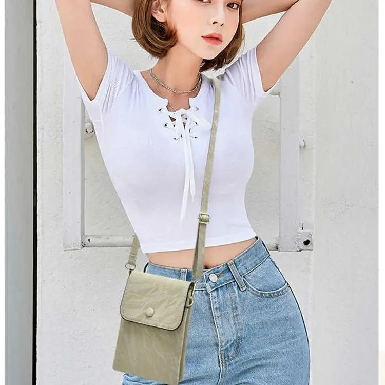 Summer Casual Simple Compact Lightweight Multi-Layer Mini Single Shoulder Crossbody Phone Bag for Women