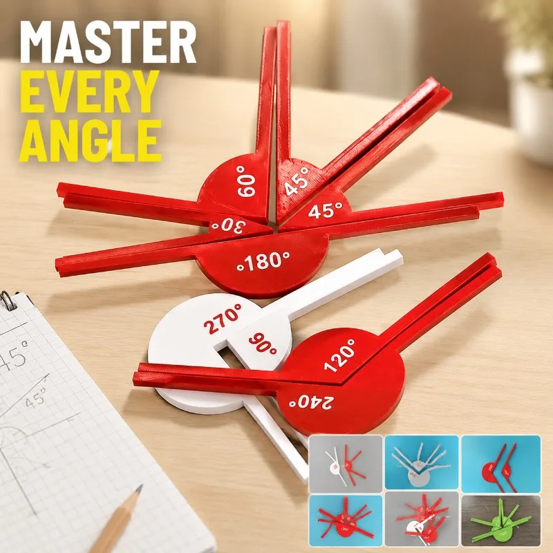 Angle Recognition Learning Instrument Visual Math Measuring Tool Demonstrate Geometric Variations Detect Diverse Degree Values