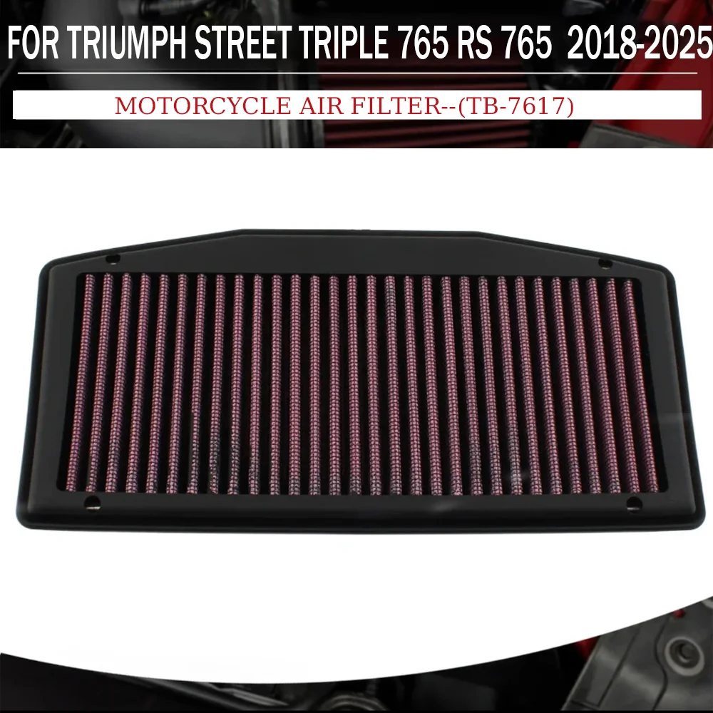 

High Flow Air Filter For Triumph Street Triple StreetTriple 765 R RS 2018-2024 2025 Moto2 Edition