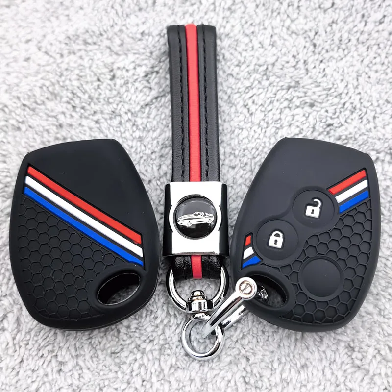 Silicone Car Key Case for Renault Trafic Clio Duster Logan Dacia Logan Duster Sandero for Nissan Terrano Almera Key Cover Shell