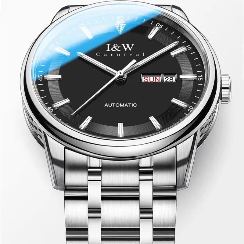 CARNIVAL Brand Mechanical Watch Luxury Sapphire Calendar MIYOTA Movement Automatic Wrist Watches Waterproof for Men Montre Homme
