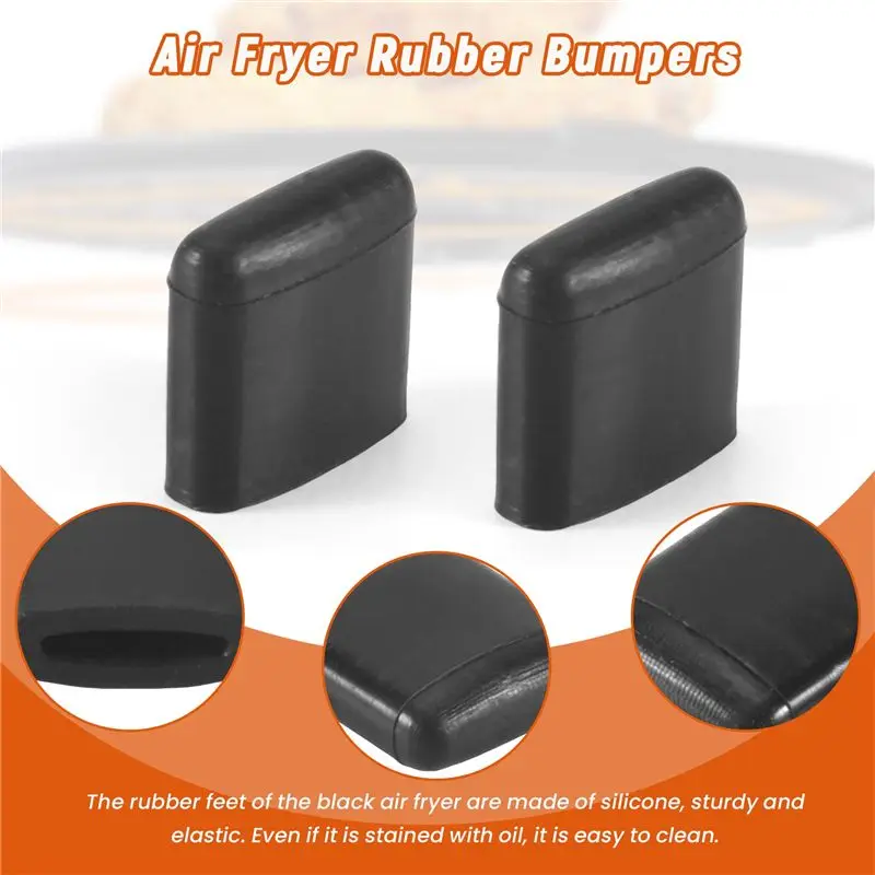 A98E-Air Fryer Rubber Bumpers,Air Fryer Tray Rubber Replace Parts Accessories,Non-Scratch Protective Covers For Air Fryer Pan