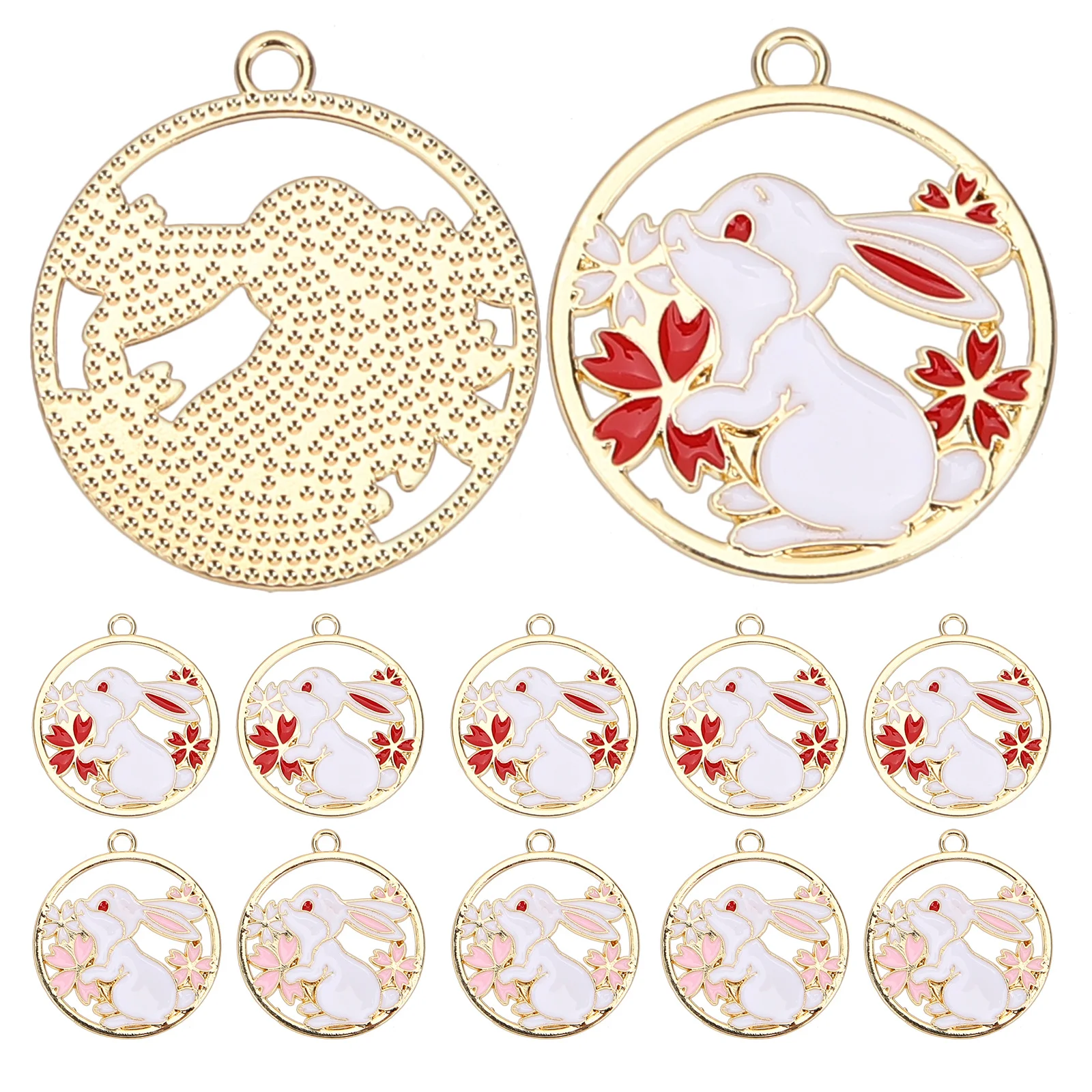

20Pcs Rabbit Charms for Jewelry Making DIY Keychains Necklaces Bracelets Easter Gifts Cute Pendants New Year Rabbit Charms