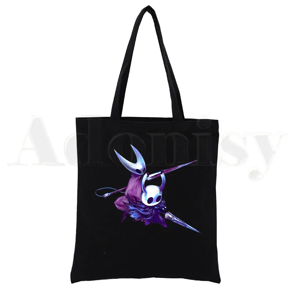 حقيبة تسوق سوداء من القماش الأسود من Ghost Knight قابلة لإعادة الاستخدام حقيبة كتف من القماش حقيبة كتب هدية #1