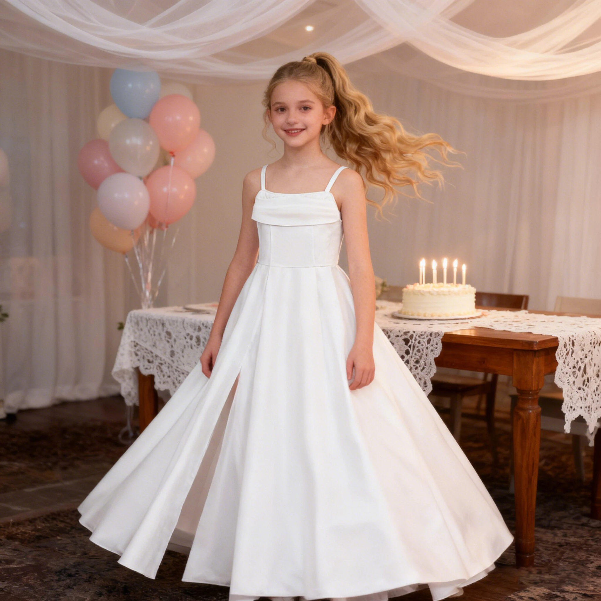 Robes de soirée de demoiselles d'honneur pour filles, élégantes, pour baptême, mariage, anniversaire, Gala, première Communion, bal, vêtements pour enfants