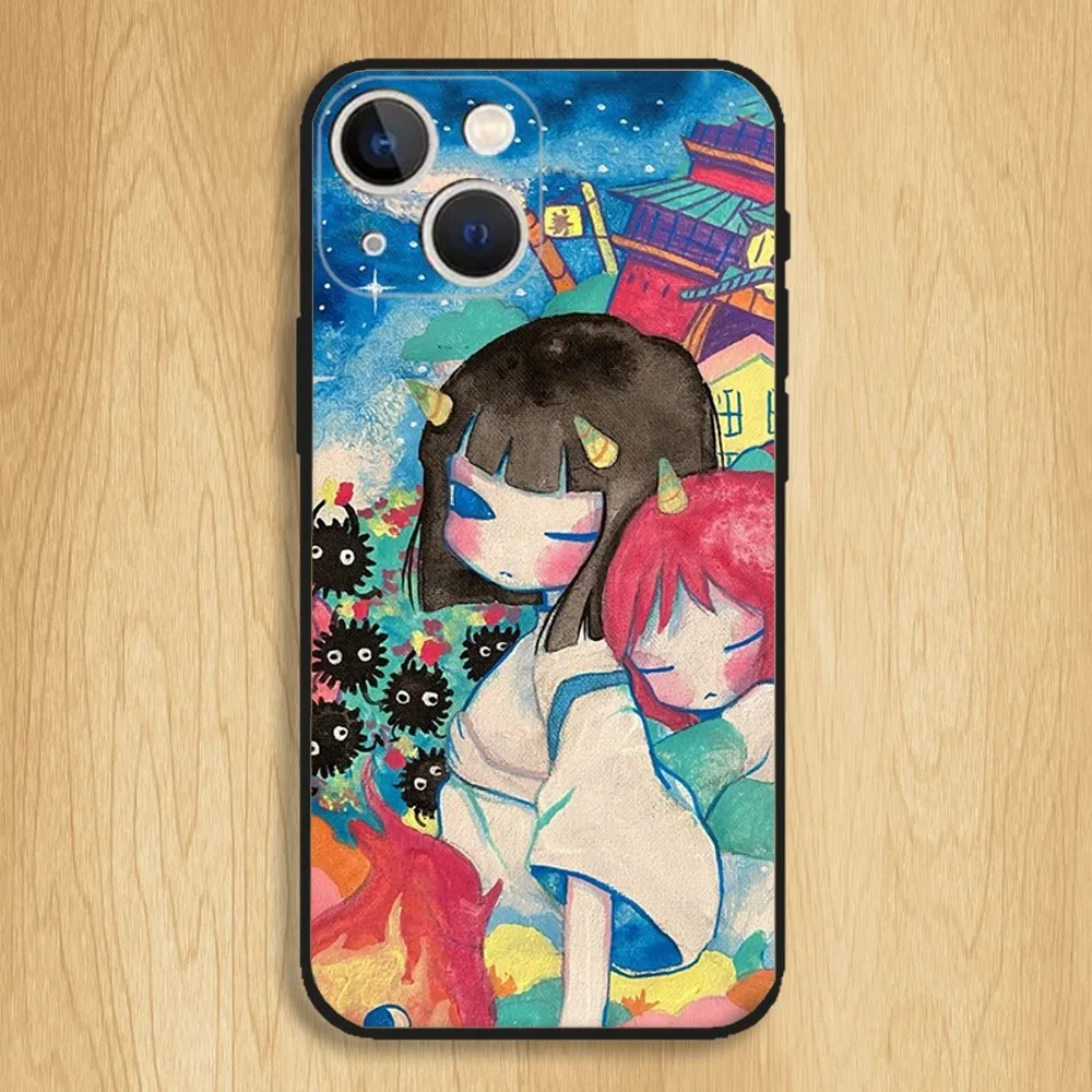 Aya Takano Aesthetic Art Phone Case For iPhone15,14,13,12,11,Pro,Max,Plus,Mini,X,XS,XR,8,7,6,S,Plus,SE Soft Black Case