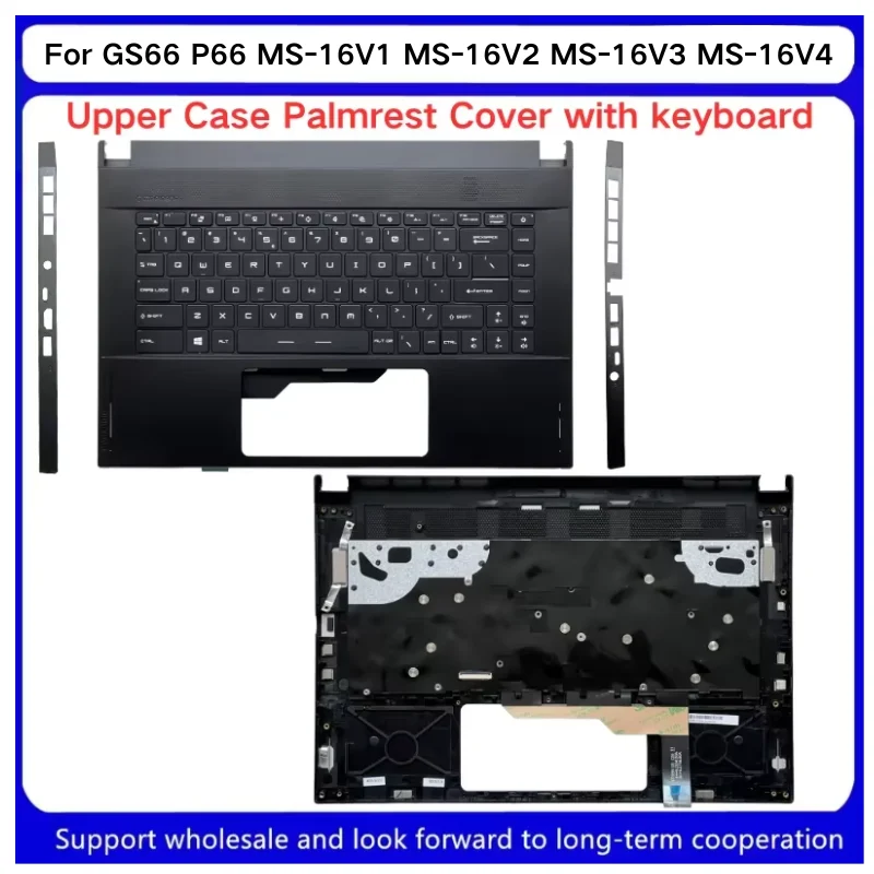 New For Kailxuling GS66 P66 MS-16V1 MS-16V2 MS-16V3 MS-16V4 Upper Case Palmrest Cover With RGB keyboard Black