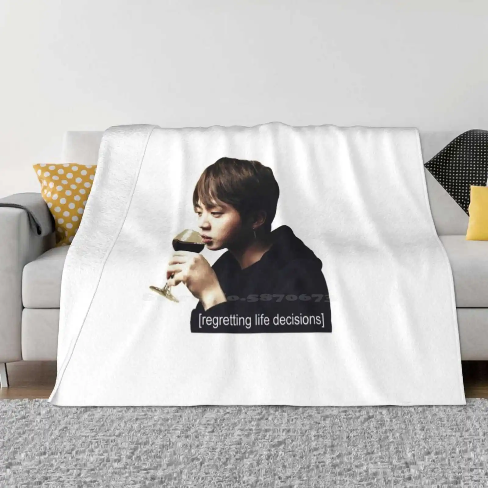 Jin For Home Sofa Bed Camping Car Plane Travel Portable Blanket Kpop Eatjin Kim Seokjin Namjoon Meme Min Yoongi Park Jimin Kim