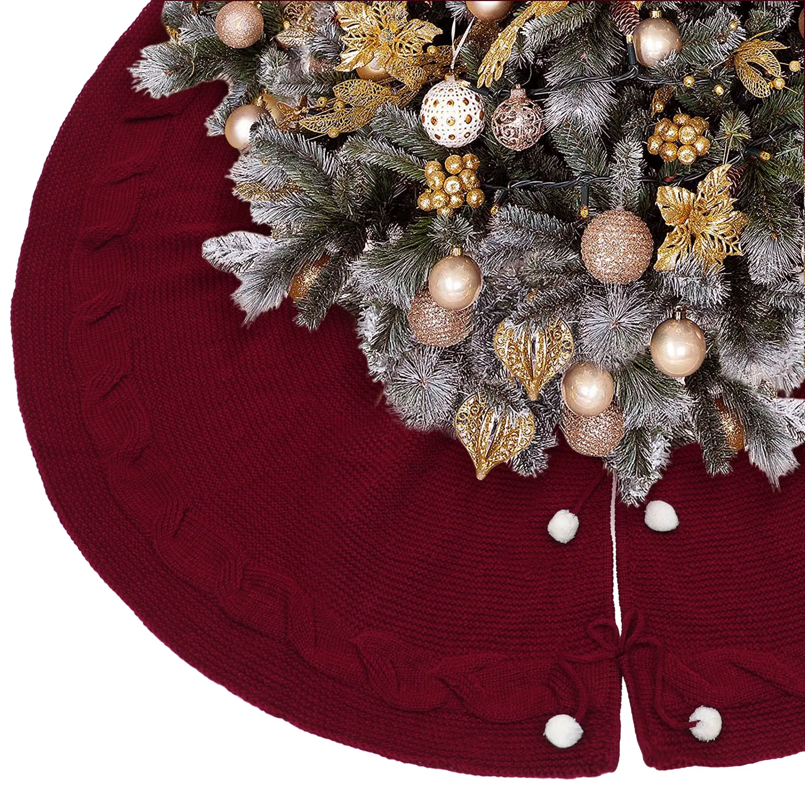 

Christmas Non Woven Woolen Cover Holiday Decor Tree Skirt Apron Festive Home Decor Christmas Tree Skirt Decoration