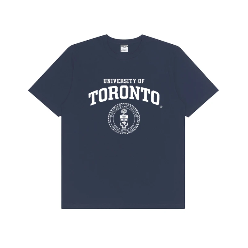 

Летняя хлопковая футболка Toronto Universi orm Loose Fit ort Sve с принтом Vintage Sle Youth Faion round Ne Tee