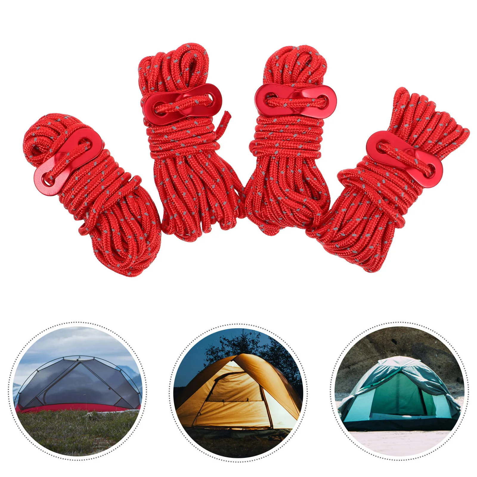 

4 Pcs Camping Tent Rope Set Tents Handing Outdoor Adventure Canopy Tie Downs Convenient