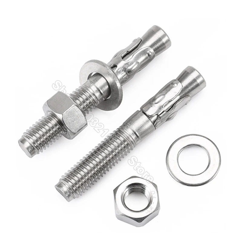 1Pc M6 M8 M10 M12 M16 Stainless Steel Expansion Screw Wedge Anchor Through Bolt Car Repair Gecko Repair Internal Expansion Bolts