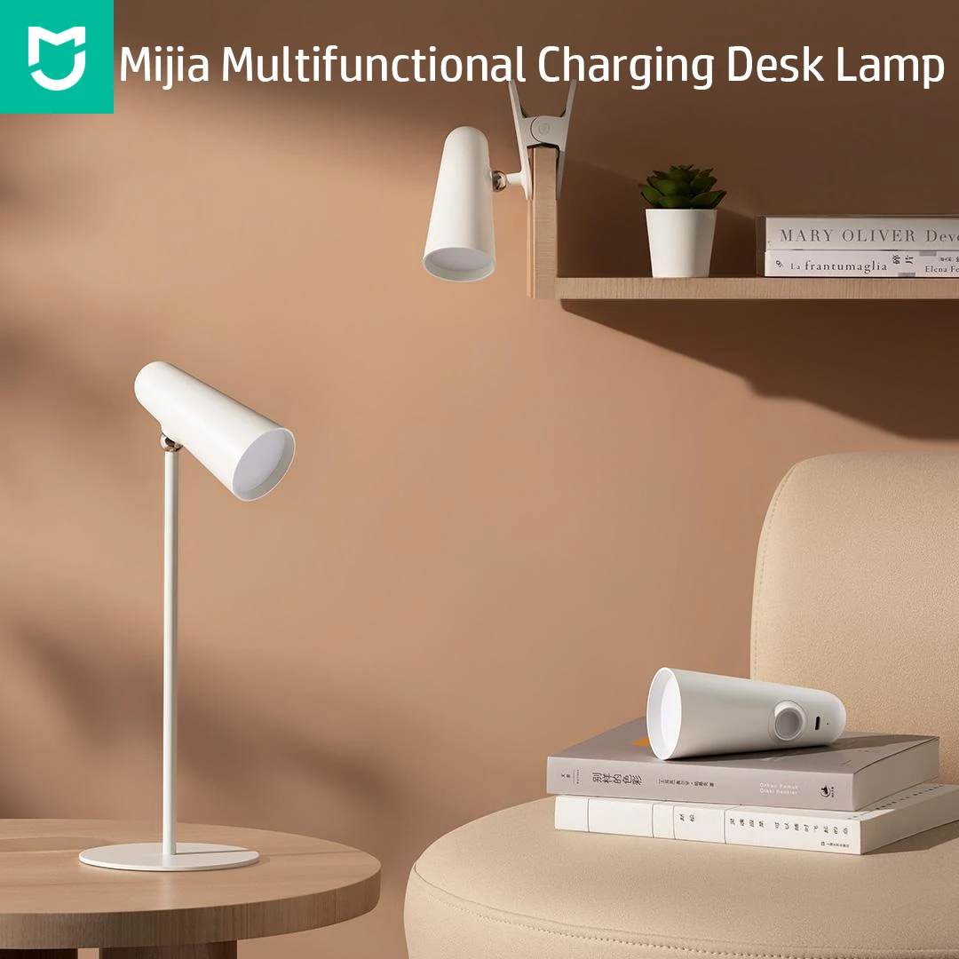 Mijia LED Desk Lamp Multifunctional Type-c Rechargeable Reading Lamp 3 in 1 Study Office Portable Bedside Night Light Flashlight