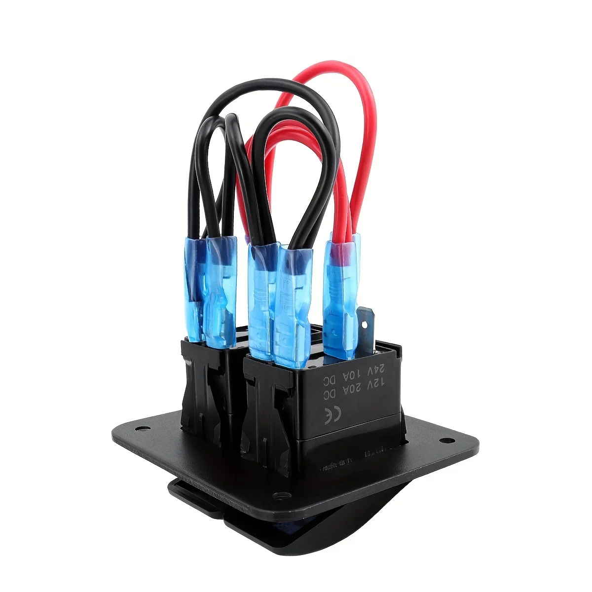 مجموعتان من لوحات التبديل الروك مع مفاتيح 5 دبابيس مناسبة للسيارات 12 فولت/24 فولت، والسفن، ومقطورات ATV، باللون الأزرق. #6