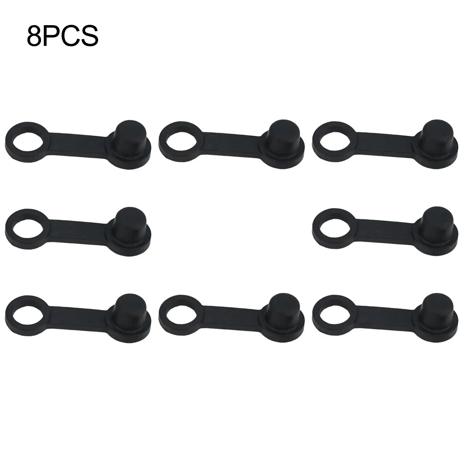 8Pcs Bleed Nipple Cap 8mm Black Brake Screw Cap Car Caravan Dust Cover Grease Cap Rubber Universal Durable Car Accessories