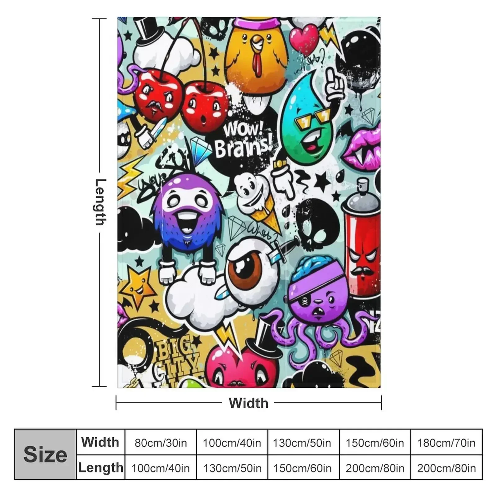 funny streetart graffiti Throw Blanket couch cozy soft plush fuzzy picnic outdoor blanket