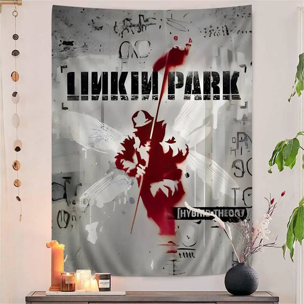 روك باند L-Linkin كول P-Park DIY جدار نسيج الهبي زهرة جدار السجاد المسكن ديكور جدار ديكور فني