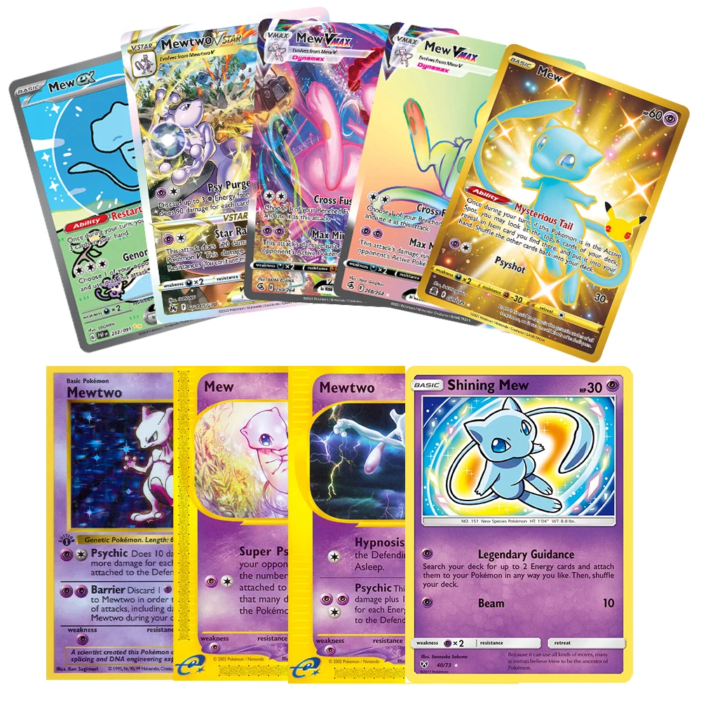 4PCS Pkm Cards Mew … - image