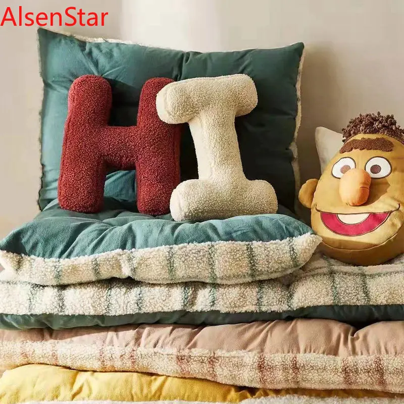 Creative English Letter Name Monogram Pillow Sofa Plush Doll Pillow Chair Cushion Living Room Headrest Home Textile Decoration