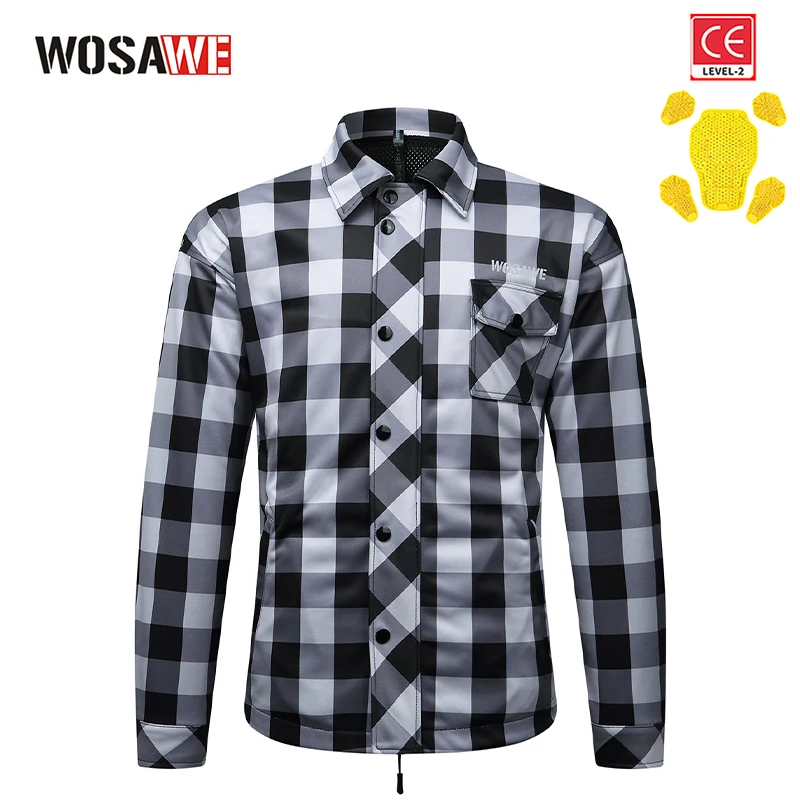 

WOSAWE осенне-зимняя ретро мото клетчатая куртка для езды на мотоцикле, повседневная велосипедная куртка, спортивное оборудование, CE, защитное снаряжение