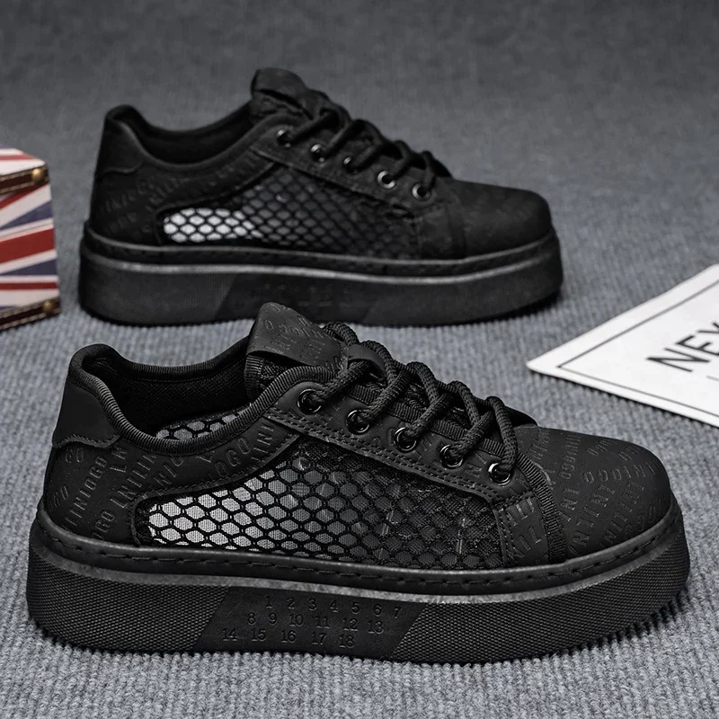 

Men Casual Shoes 2025 New Breathable Anti Slip Wear Resistant Summer Walking Shoes White Flat Comfortable Mesh Sneakers Man
