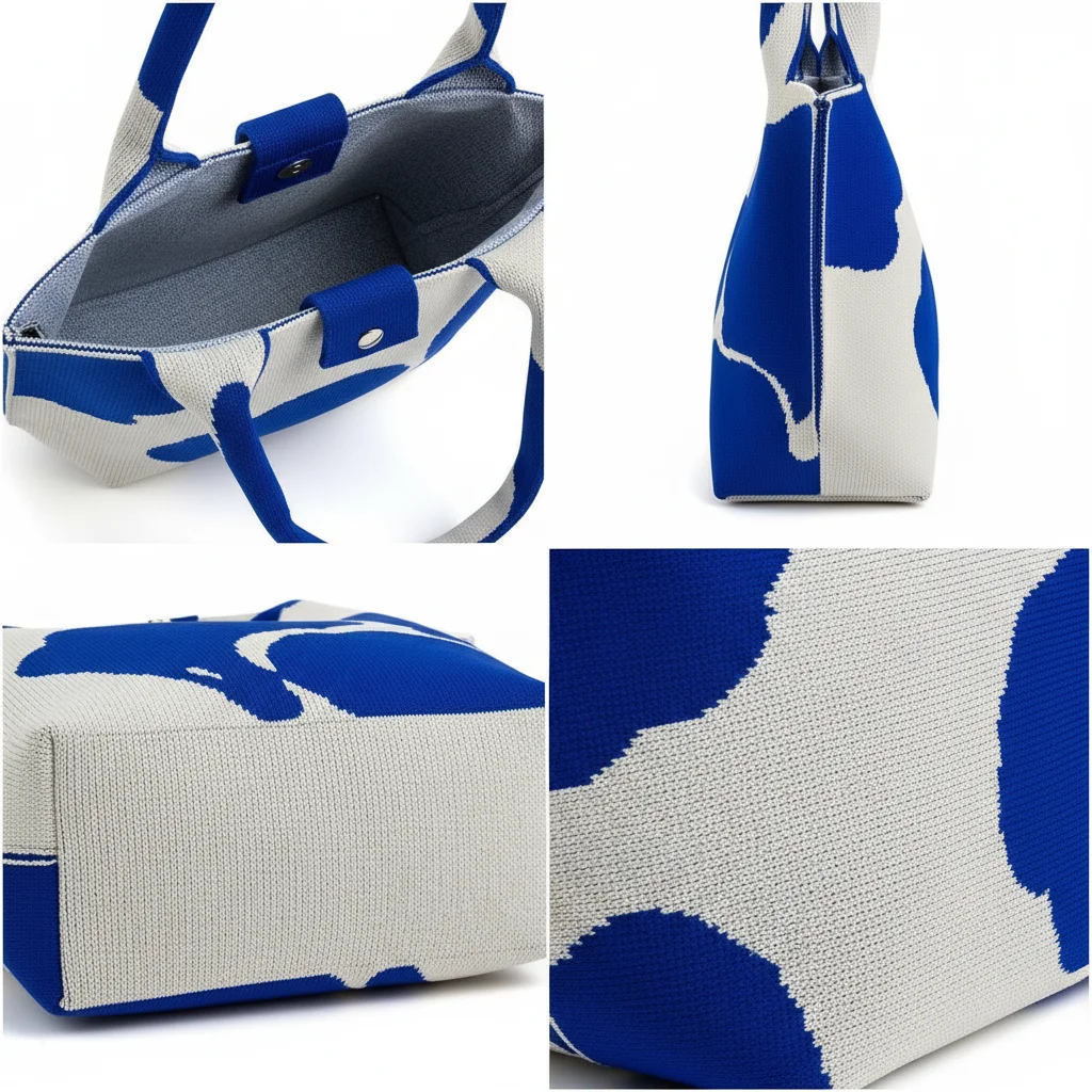 New Knitted Handbag Women's Thickened Polyester Three-dimensional Bag Going Out Versatile Woven Bag Spot Wholesale Knitted Bag