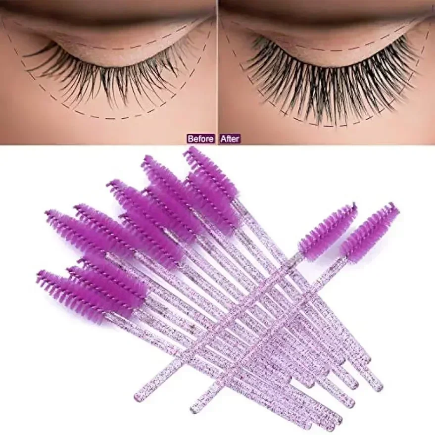 Einweg-Mascara-Bürsten Wimpernbürste 100/500/1000 Stück Großhandel Augen-Schönheitswerkzeuge Wimpernverlängerung Bunte Spoolies für Augenbrauen – Detail 5