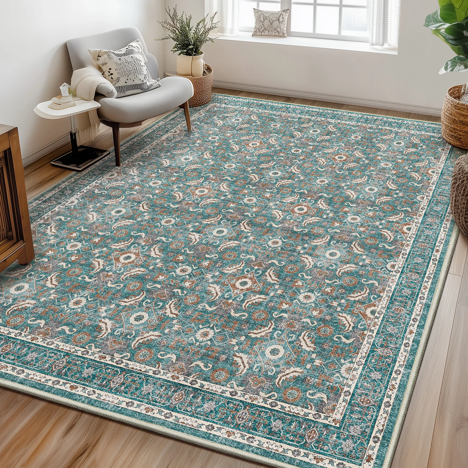 

Witshock home LivingRoom carpet Moroccan style Soft Large CarpetModern Abstract carpet Boho Vintage Machine Washable NonSlip pad