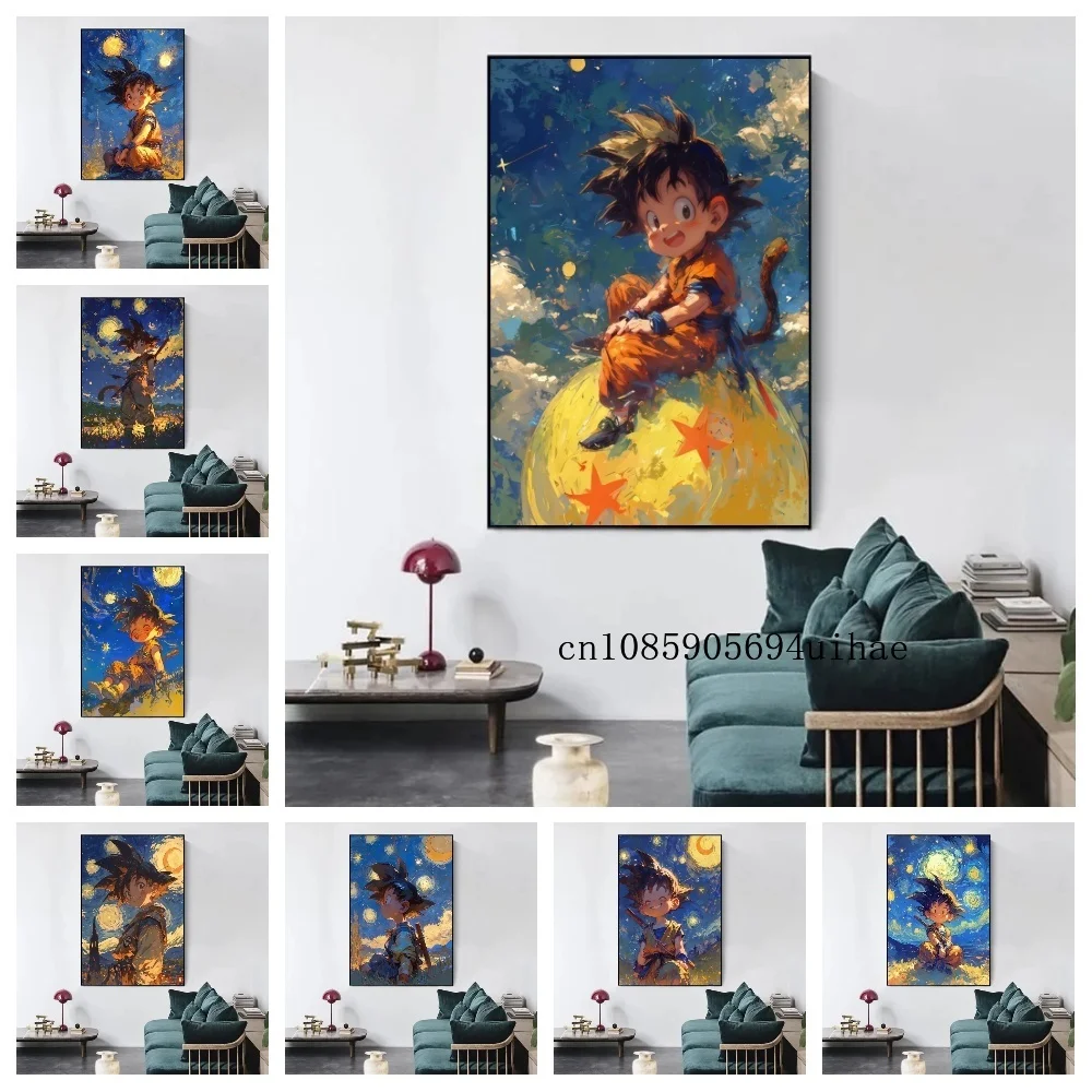 

Bandai Classic Anime Dragon Ball HD Poster Goku Piccolo Friza Retro Creative Canvas Painting Print Poster Wall Art Children Gift