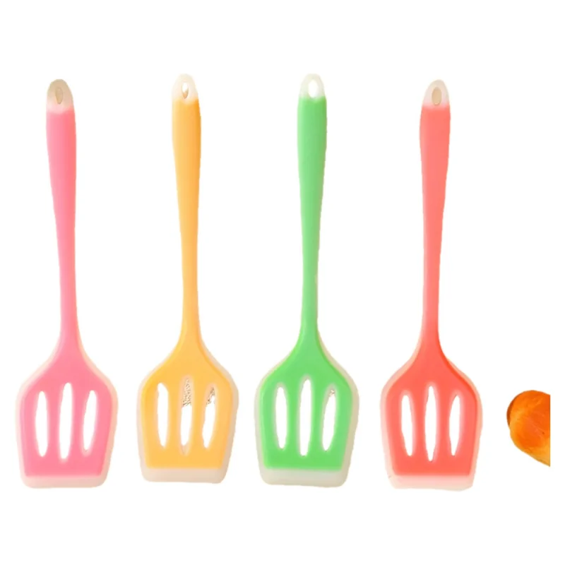 Food-grade silicone slotted spatula semi-transparent full-wr
