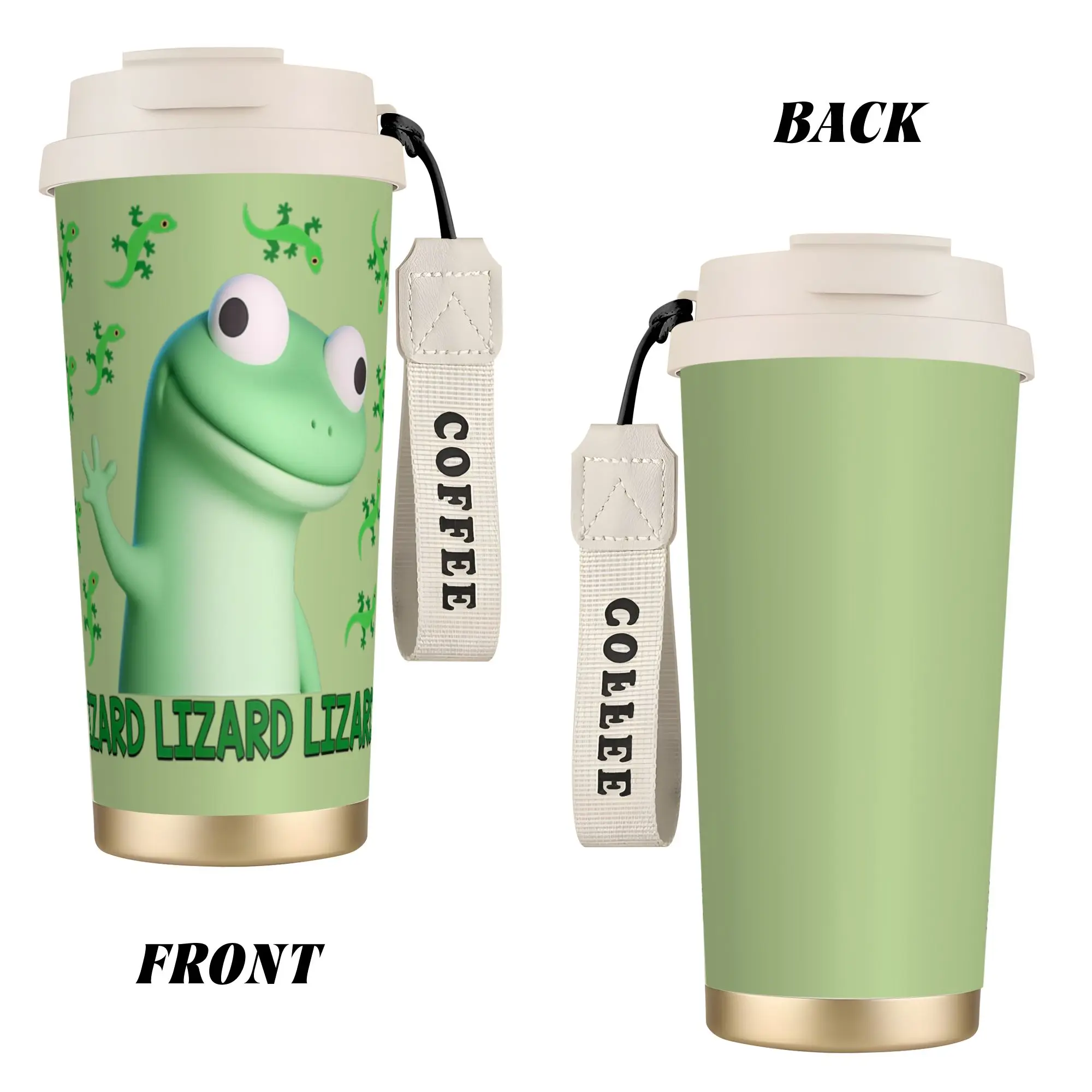 Hoppers Tom The Lizard 316 Stainless Steel Water Cup Stainless Steel Double Wall Vacuum Insulated  Mug Cups With Straw