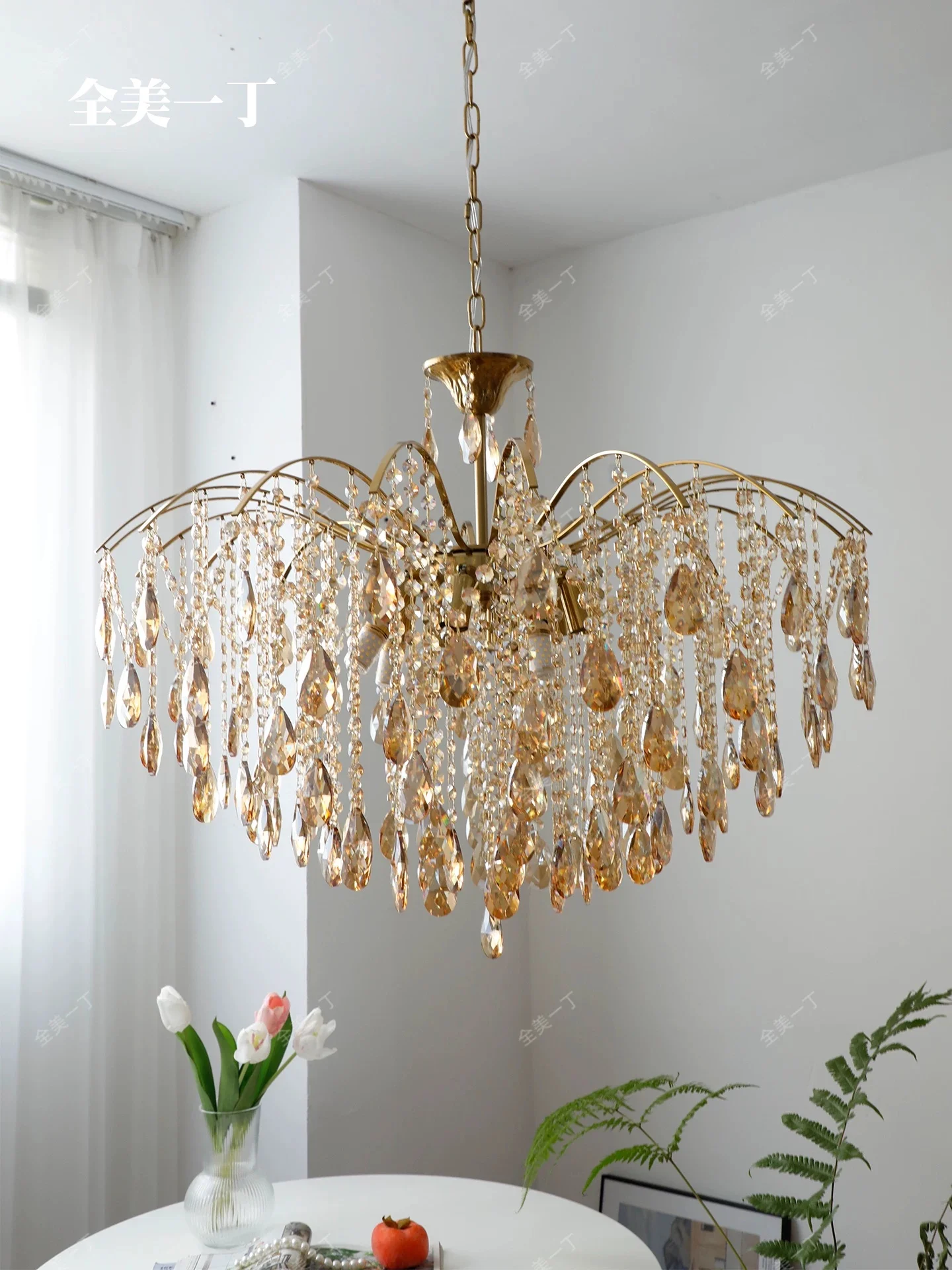 French retro bedroom, dining room, living room, American antique imitation, Italian light luxury lighting, crystal chandelier