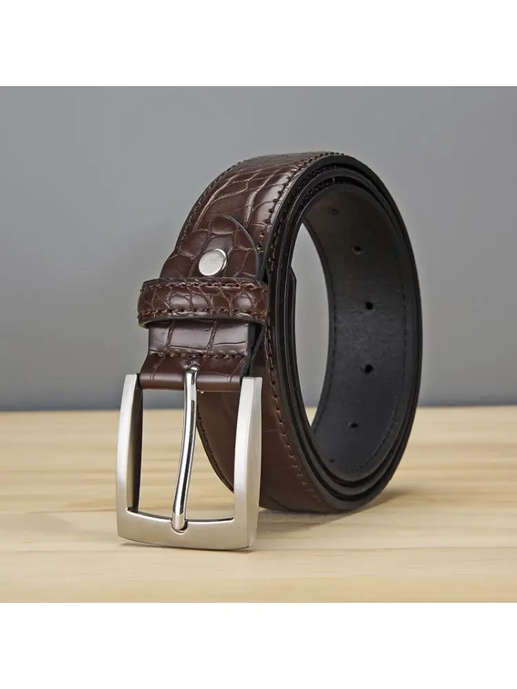 3.5CM X 100 X 110 X 120 X 130CM Men Belt Fashion Trend Jeans Wear Send Imitation Alligator Husband Father First Choice PULeather