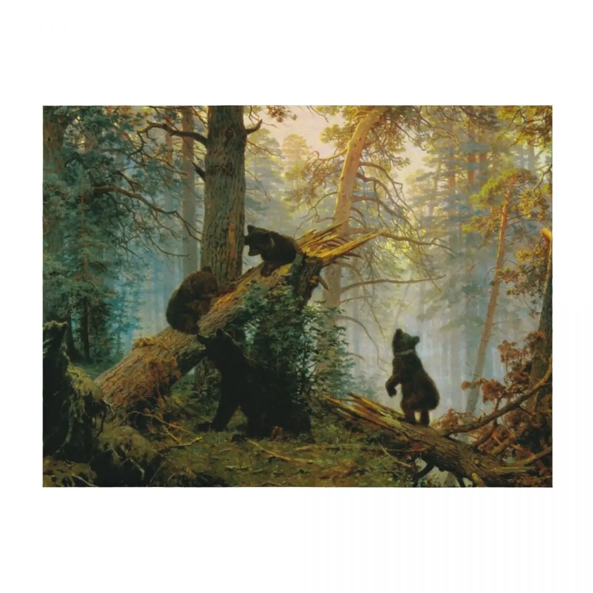 

Ivan Shishkin Morning in a Pine Forest Throw Blanket valentine gift ideas Retros bed plaid sofa bed Blankets