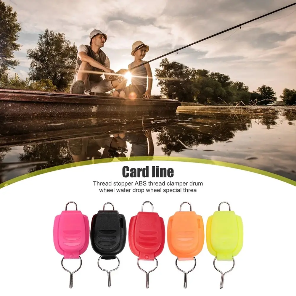 Reel Line Stoppers Baitcasting Reel Line Holder Card Line Device Baitcasting Drum Reel ABS Thread Clip Fishing Line Stopper