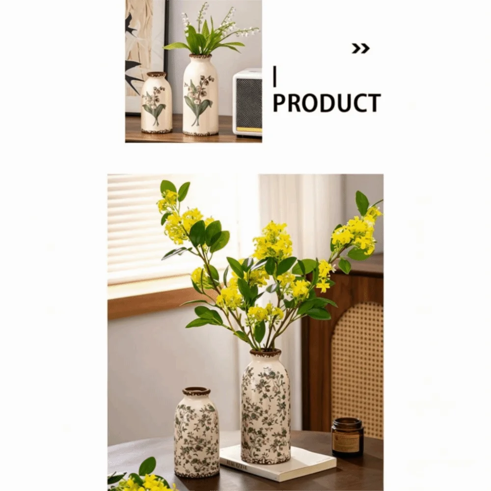 Hydroponic Vase Vintage Ceramic Vase Exquisite Design Rustic Flower Vase Crackle Glaze Creative Decorative Vase Home Decoration