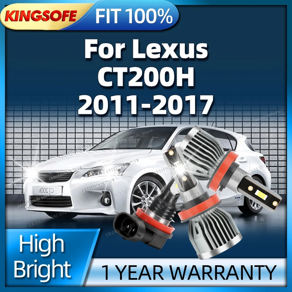 2/6Pcs 12V LED Headlight Ultra Bright Light Bulb 30000Lm with Fan For Lexus CT200H 2011 2012 2013 2014 2015 2016 2017