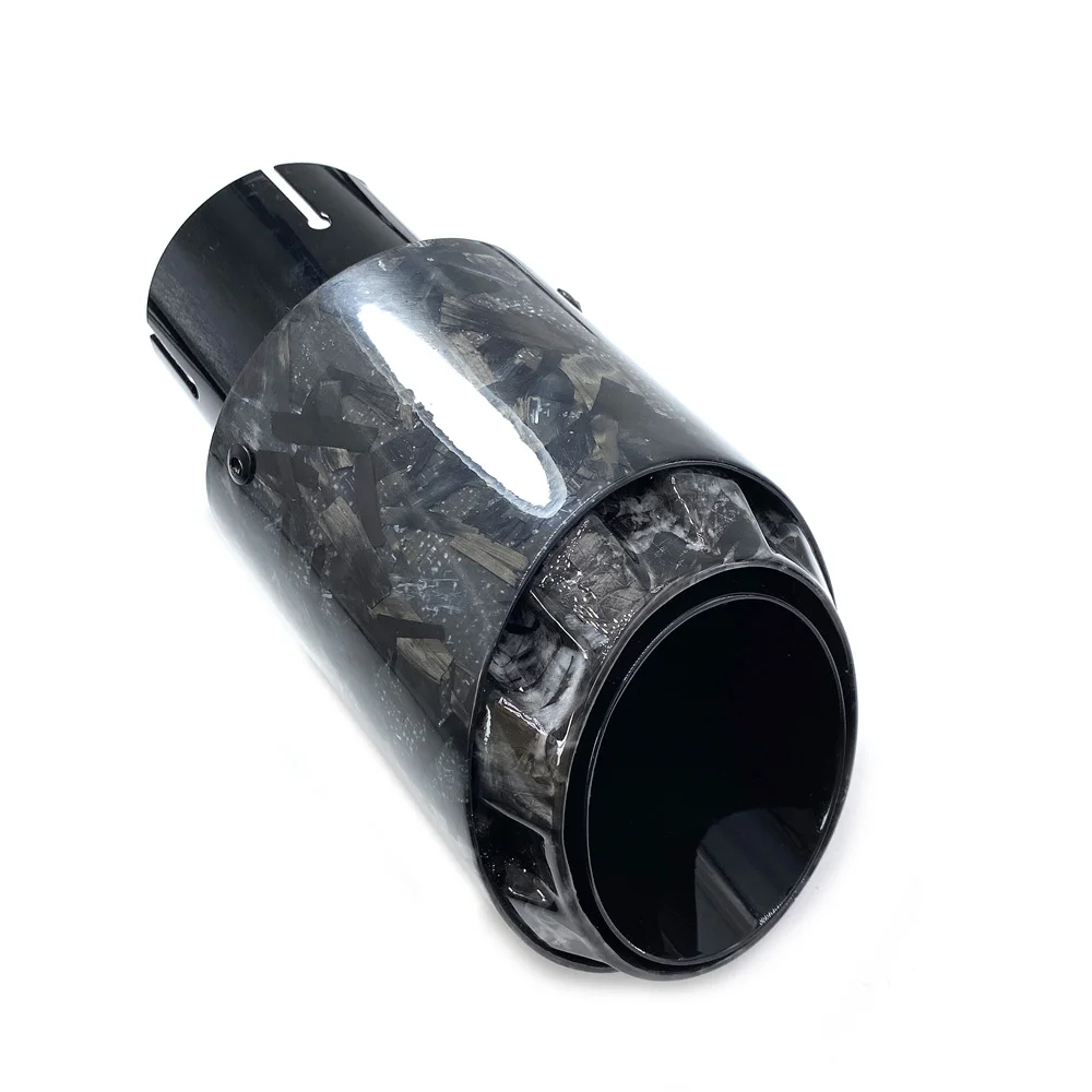 1 Pcs 3 Layers Exhaust Tip For Akrapovic Exhaust Pipe Forged Carbon Fiber Muffler Tip Twill Gloss Black Stainless Steel Nozzles