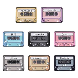 Vintage Music Cassette Tape Brooch Enamel Pins Creative Funny Nostalgic Tape Radio Brooches Lapel Badge Jewelry Pin Wholesale
