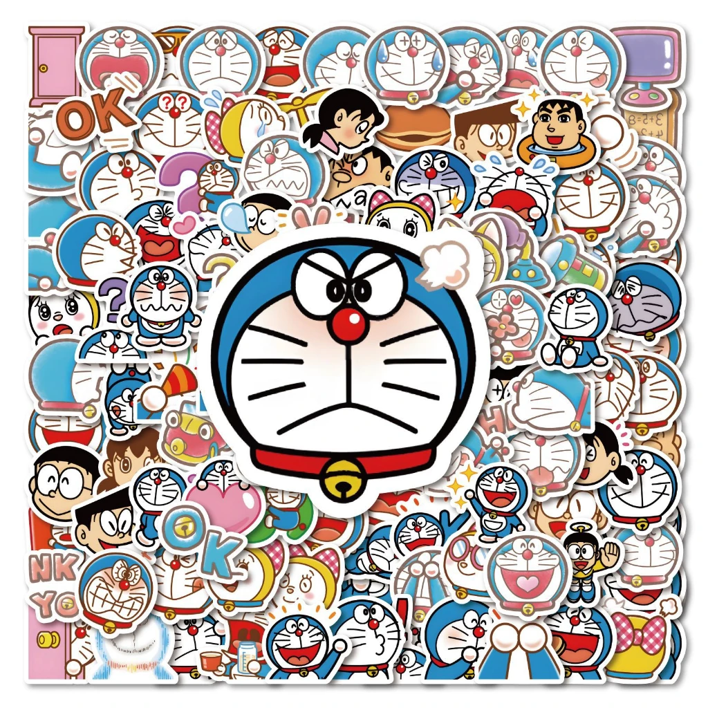 120/60PCS Classic Anime Doraemon Cute Sticekrs For Luggage Phone Case Laptop Notebook Decals Kids Gift