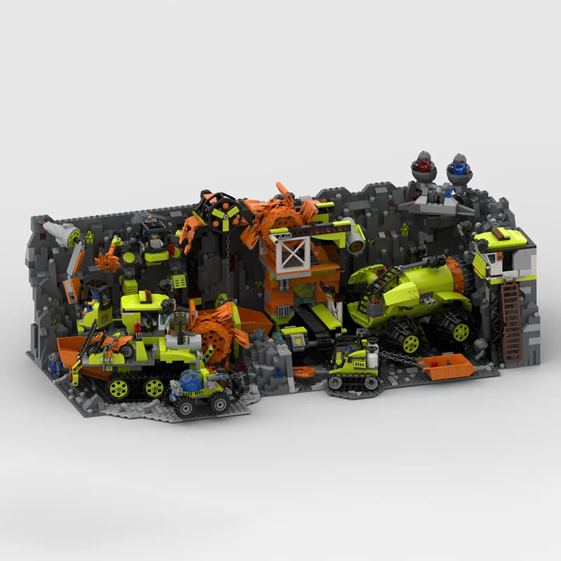 Modelo Street View Moc, bloques de construcción, mineros de potencia, Diorama, tecnología de construcción, bloque Modular, juguete DIY de Navidad, regalo de vacaciones