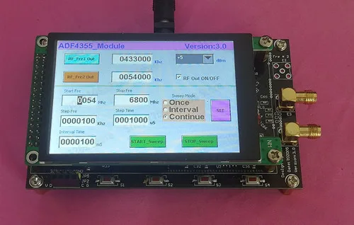 ADF4355 Module 3.5 Inch Capacitive Screen RF Signal Source VCO Microwave Frequency Synthesizer Original