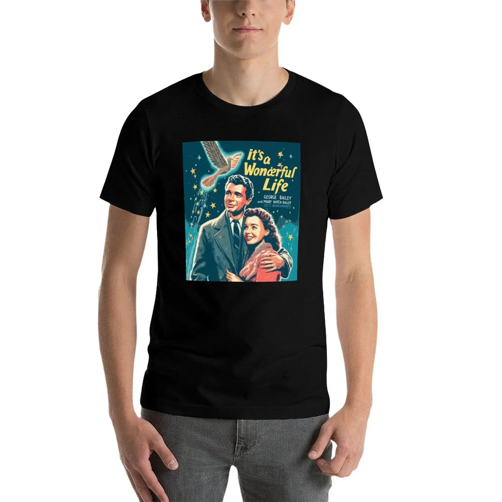 إنها حياة رائعة - فيلم عيد الميلاد كل مرة حلقات جرس الملاك يحصل على أجنحتها تي شيرت كلاسيكي تي شيرت رجالي