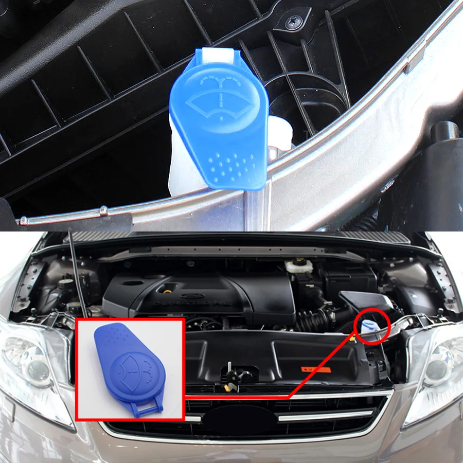 1Pc Windshield Wiper Washer Fluid Reservoir Bottle Cap Cover Water Tank Lid For Ford Fiesta MK6 Fusion Mondeo 1488251 3M5117632A