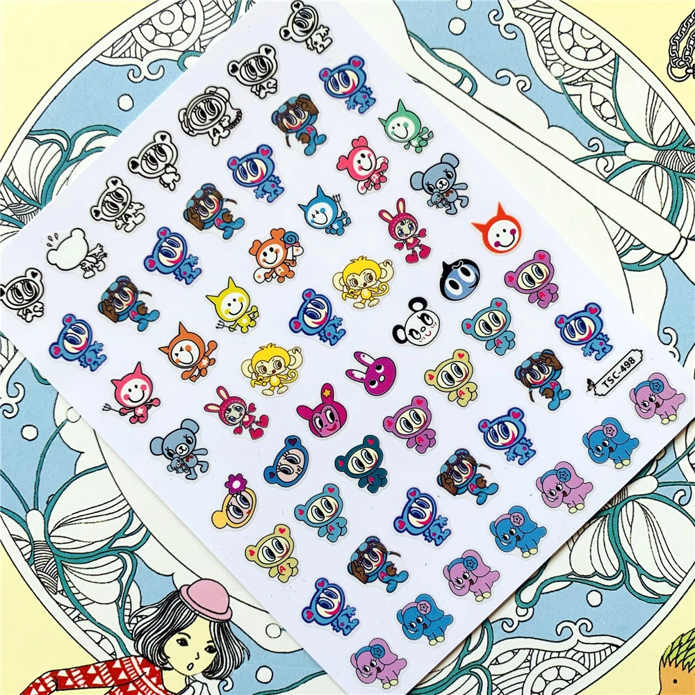 TSC-247 อะนิเมะการ์ตูนเต่าปลาตัวตลกเพนกวิน DIY 3D กลับกาวสติ๊กเกอร์เล็บสติ๊กเกอร์ Sliders เครื่องประดับเล็บตกแต่ง