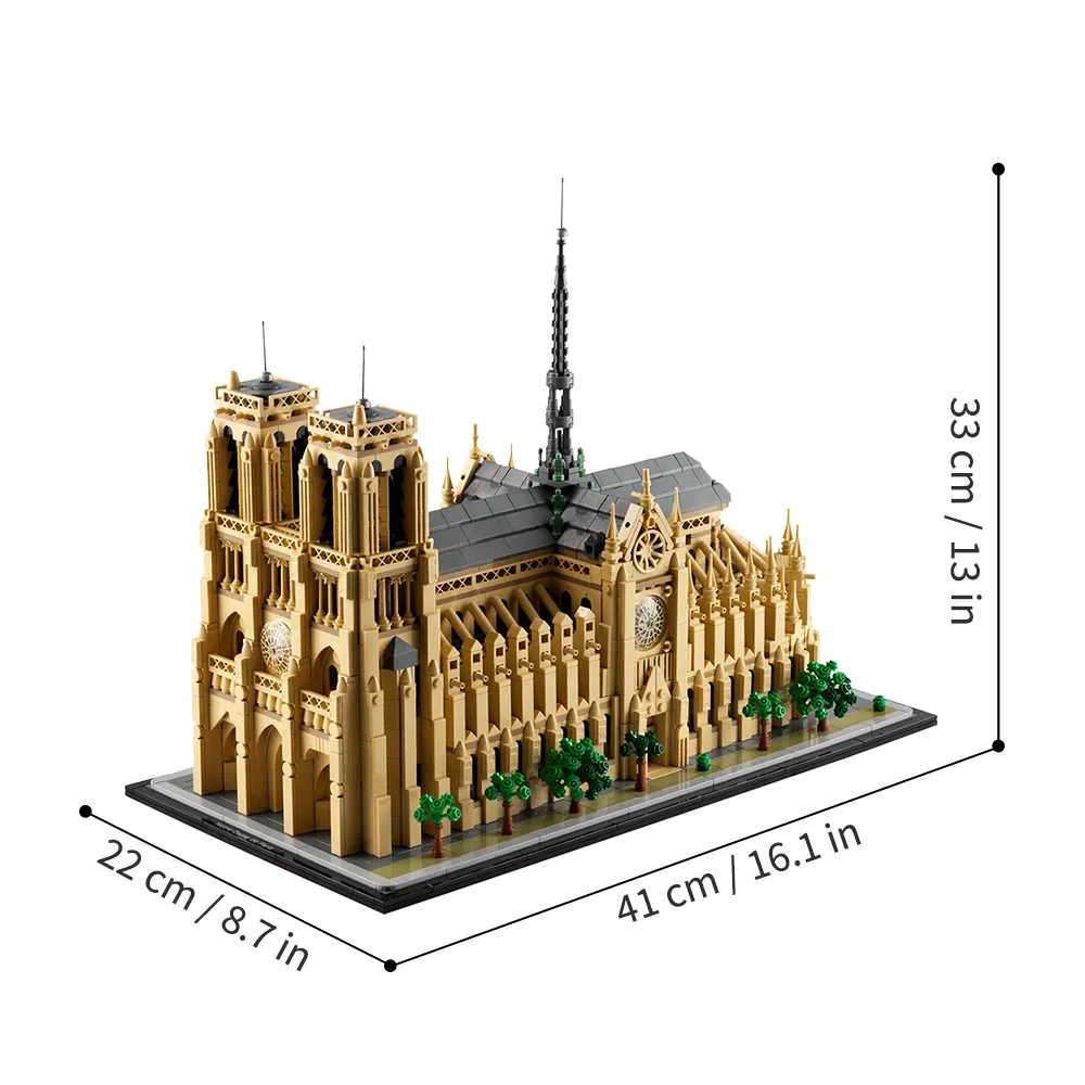 Notre-Dame de Paris Architectural Model Kit 21061 Collectible Building blocks Set for Adults Gift Idea for Lovers of History