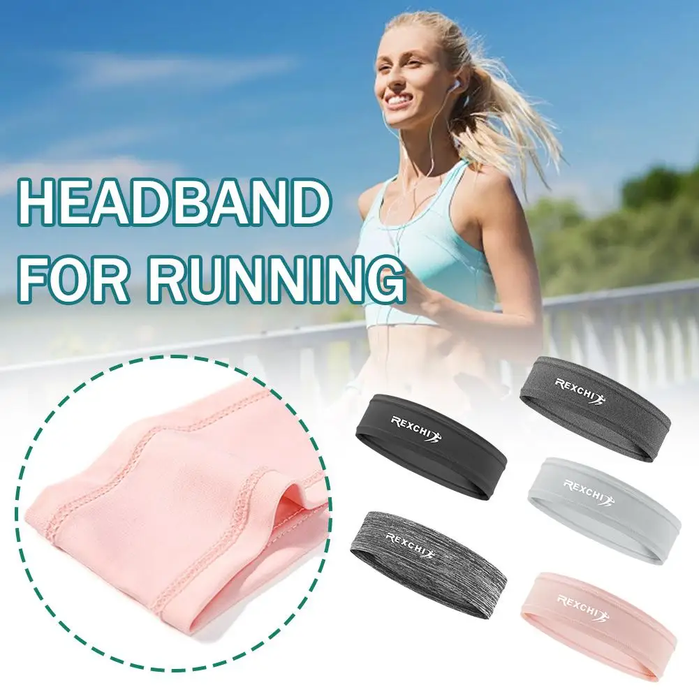 Pure Color Sports Headband Running Headwear Sweat-absorbent Fitness Guide Headband Basketball Antiperspirant Belt Belt Swea Q0h6