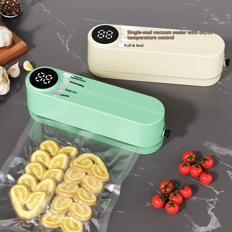 Mini Wireless Vacuum Sealer Rechargeable Food Preservation Sealing Machine with Bags & Pump for Home Kitchen Use